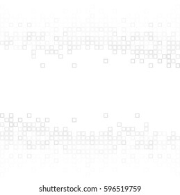 Abstract gray white background with mesh of squares. Mosaic style. Geometric template. Cells.