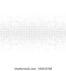 Abstract gray white background with mesh of squares. Mosaic style. Geometric template. Cells.