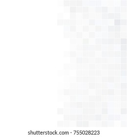 Abstract gray white background with mesh of squares. Mosaic. Geometric template.