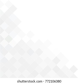 Abstract gray white background with mesh of rhombus or squares. Mosaic. Geometric template.