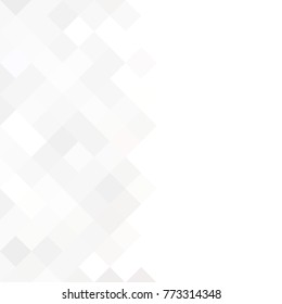 Abstract gray white background with mesh of rhombus or squares. Mosaic. Geometric template.