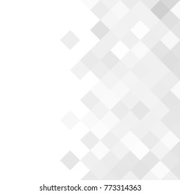 Abstract gray white background with mesh of rhombus or squares. Mosaic. Geometric template.