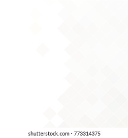 Abstract gray white background with mesh of rhombus or squares. Mosaic. Geometric template.