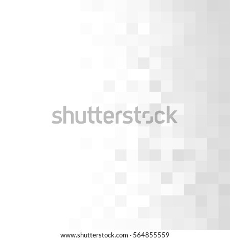 Abstract gray white background with mesh of squares. Mosaic. Geometric template.