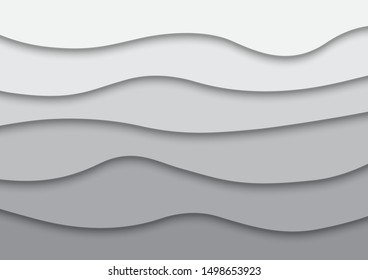 Abstract gray and white background with wave pattern.