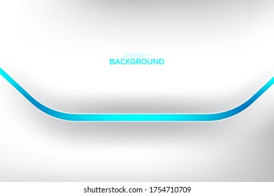 Abstract gray and white color mesh gradient with curved blue stript. Technology background and wallpaper backdrop. vector eps.