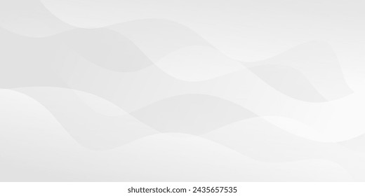 Abstract gray and white curve background, white dynamic wallpaper with wave shapes. Suitable for templates, banners, ads, events, web, pages, and others