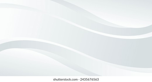 Fondo abstracto de la curva gris y blanco, papel pintado moderno blanco con formas de onda. Adecuado para plantillas, banners, anuncios, eventos, páginas web y otros
