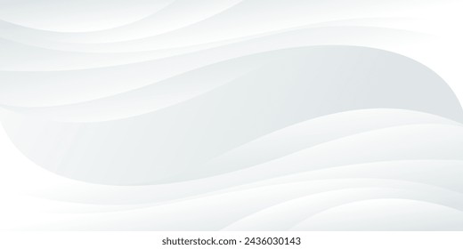 Abstract gray and white curve background, white modern wallpaper with wave shapes. Suitable for web design, pages, templates, banners, and others