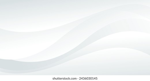 Abstract gray and white curve background, white modern wallpaper with wave shapes. Suitable for web design, pages, templates, banners, and others