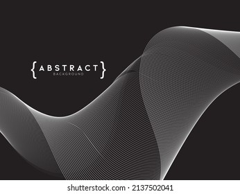 Abstract gray and white flow line digital technology, smooth particle wave, big data techno, design concept background and wallpaper, vector eps
