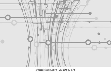 Abstract gray and white futuristic background. Vector illustration template. Abstract innovation background from technological elements. modern design