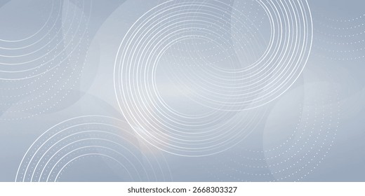 Abstract gray and white gradient background with white lines moving in circles. Modern and futuristic background concept. Vector illustration. Eps. 6