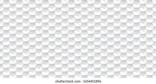 Abstract gray and white gradient grid mosaic background. Creative design templates. Bright 3d wall background with hexagons.