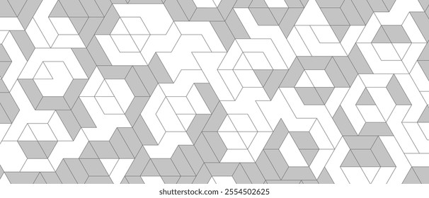 abstract gray white hexagon. geometric polygon texture background. triangle pattern. architectural concept.