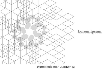 abstract gray white hexagon, network image, geometric background, scientific technology, engineering concept