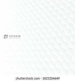 Abstract gray and white hexagon pattern perspective background. Modern and minimal element. Vertical repeat geometric grid. You can use for cover template, poster, banner web, flyer. Vector EPS10