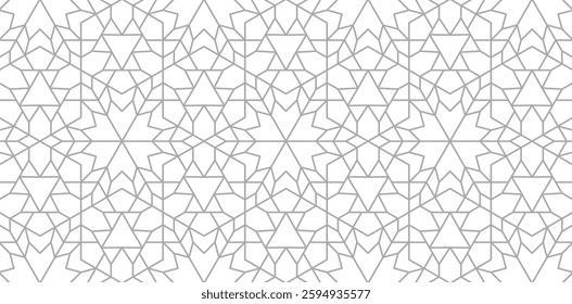 abstract gray white line. geometric star shaped texture background. traditional pattern. retro styled concept.