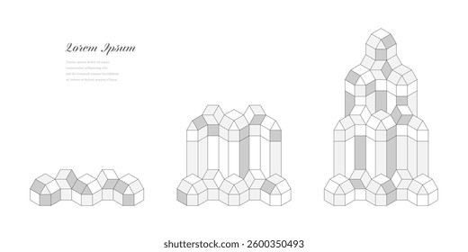 abstract gray white lines. geometric square tile texture background. rectangle pattern set. architectural concept.