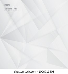 Abstract gray and white Lowpoly vector background. Template for style design. Vector illustration. Used transparency layers of background