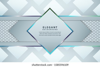 Abstract gray and white overlapping layers background a combination with silver texture line decoration. Luxury and premium concept vector design template for use element modern cover, banner, card