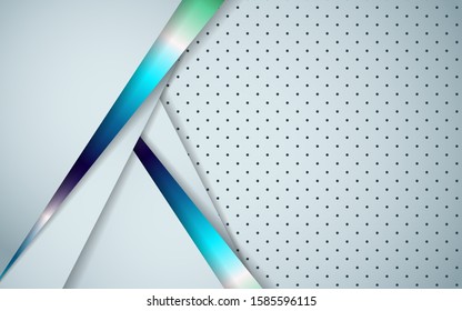 Abstract gray and white overlapping layers background a combination with silver texture line decoration. Luxury and premium concept vector design template for use element modern cover, banner, card