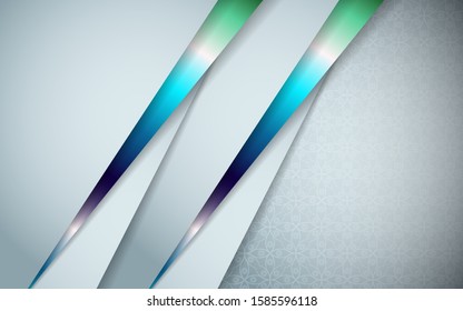 Abstract gray and white overlapping layers background a combination with silver texture line decoration. Luxury and premium concept vector design template for use element modern cover, banner, card