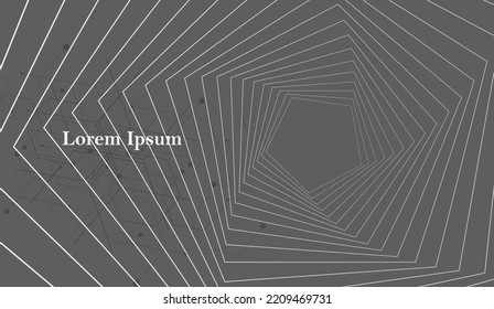 abstract gray white pentagon, network concept, geometric pattern, scientific technology, engineering background