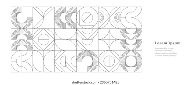 abstract gray white round, geometric bauhaus texture background, retro styled pattern, traditional concept