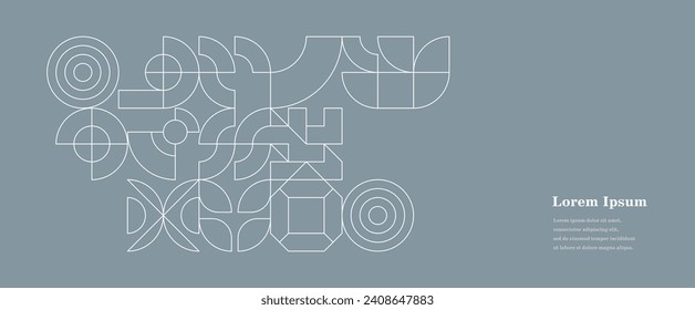 abstract gray white round, geometric bauhaus texture background, retro styled pattern, traditional concept