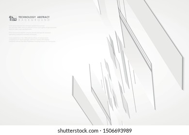 Abstract gray and white square technology pattern background. Decorating in side perspective design. You can use for ad, poster, artwork, template, cover design, print. illustration vector eps10