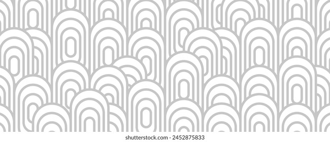 abstracto gris línea de rayas blancas, fondo de textura de arco geométrico, patrón de círculo vintage, concepto de estilo retro