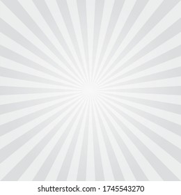 Abstract gray and white sunburst background. Sun burst backdrop, pattern, texture as design element.