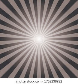 Abstract gray and white sunburst background. Black sunburst backdrop. Design element for multipurpose use.