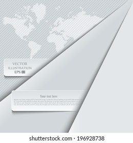 Abstract gray and white triangle on the background of earth. Vector