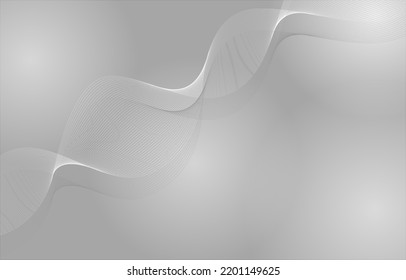 Abstract Gray White Waves And Stripes Vector Pattern background, vector template for your ideas, monochromatic lines texture, waved lines texture. Technology wallpaper.