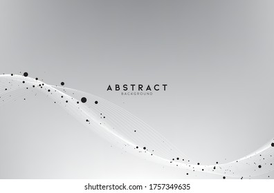Resumen de fondo de fondo de fondo de fondo de fondo ondulado gris y blanco o concepto de diseño ondulado de conexión de red, eps vectoriales
