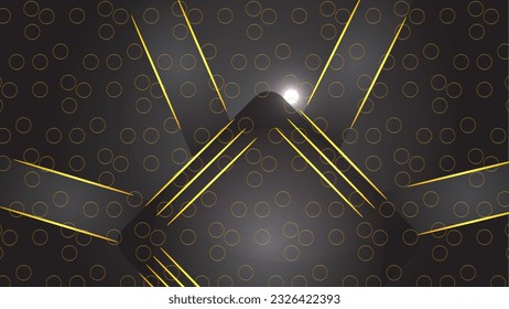 Resumen de líneas grises y amarillas diseño de capas superpuestas, Hermoso fondo futurista moderno 