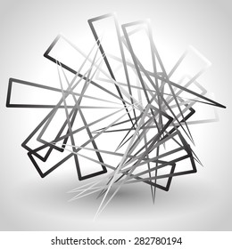 Abstract graysale image of triangle shapes. Vector.