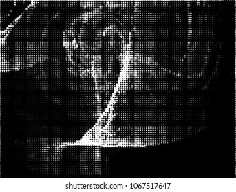 Abstract grayscale background with halftone effect. Vector clip art