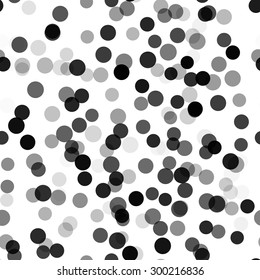 Abstract grayscale chaotic dots noise mosaic on white seamless pattern