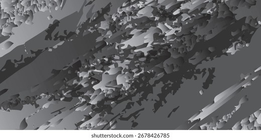 Abstract Grayscale Composition with Textured, Geometric, and Ang