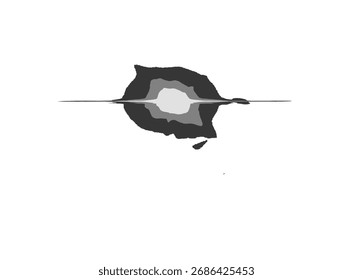 Abstract grayscale design with horizontal line and layered shapes