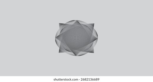 Abstrato desenho geométrico em tons de cinza, intrincado padrão linear para