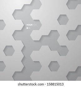 Abstract grayscale geometric hexagon pattern design wallpaper  Eps 10 vector illustration