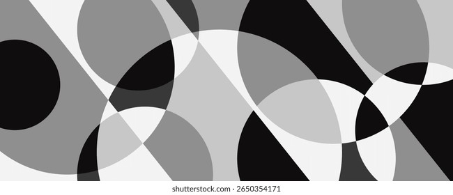 Abstract Grayscale Geometric Shapes Background