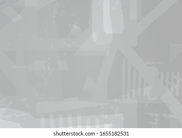 Abstract grayscale grunge rusty material layer background. Vector illustration.