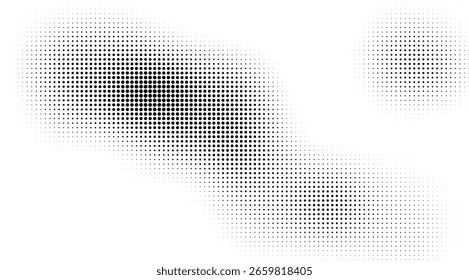Abstrato Escala de cinza Meio-tom Dot Clusters com bordas borradas suaves no fundo branco para desenhos modernos Vetor Ilustração
