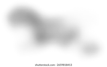 Abstrato Escala de cinza Meio-tom Dot Clusters com bordas borradas suaves no fundo branco para desenhos modernos Vetor Ilustração
