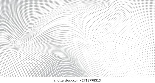 Plano de fundo padrão de onda de meio-tom de escala de cinza abstrato para projetos de design e arte digital eps10